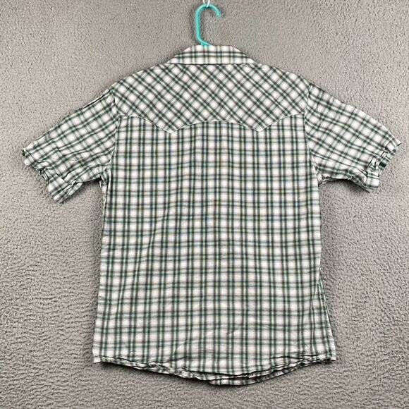 Wrangler Retro Pearl Snap Shirt Men's Small Green Plaid Western Rodeo Cowboy - Picture 10 of 10